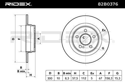 спирачен диск RIDEX 82B0376