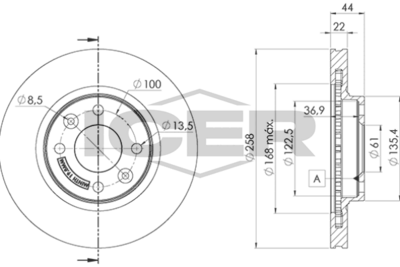 спирачен диск ICER 78BD3108-2