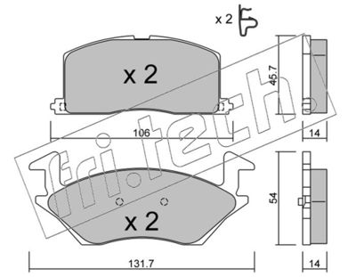 Комплект тормозных колодок, дисковый тормоз fri.tech. 437.0 для TOYOTA STARLET