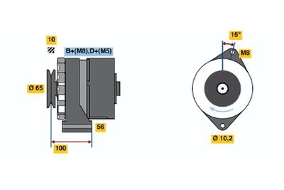 BOSCH 0 986 034 250 Генератор для VW JETTA II (19E, 1G2, 165)