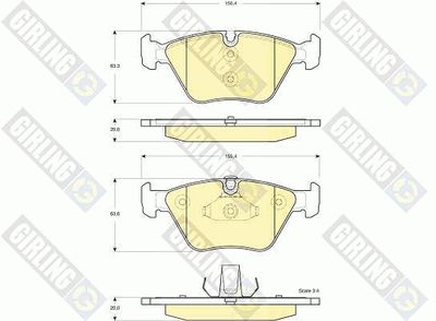 GIRLING 6115772 Тормозные колодки и сигнализаторы  для BMW 3 купе (E46) M3 CSL