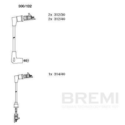 комплект запалителеи кабели BREMI 300/132