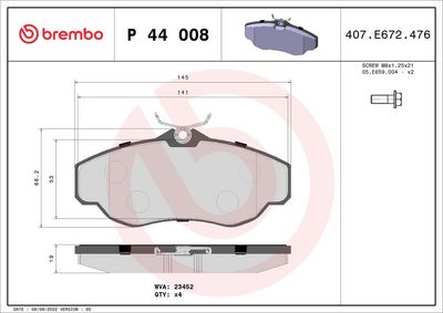 Brake Pad Set, disc brake P 44 008