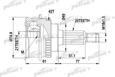 PATRON PCV1266 ШРУС  для SUZUKI BALENO (Сузуки Балено)