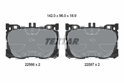 Комплект тормозных колодок, дисковый тормоз TEXTAR 2258601 для MERCEDES-BENZ EQC