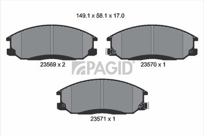 Zestaw klocków hamulcowych, hamulce tarczowe PAGID T1307N