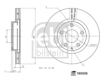 Тормозной диск FEBI BILSTEIN 180008 для MAZDA CX-30