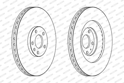 Brake disc Voor Links/Rechts past: AUDI A4 B6, A4 B7, A4 B8 2.0/3.0D/4.2 03.03-12.15