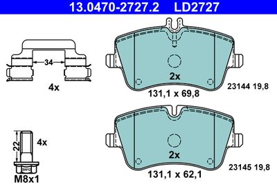Brake Pad Set, disc brake 13.0470-2727.2