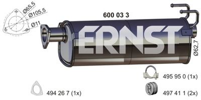 ERNST 600033 Глушник вихлопних газів для IVECO (Ивеко)