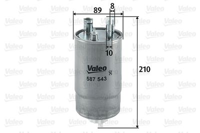 Топливный фильтр VALEO 587543 для FIAT QUBO