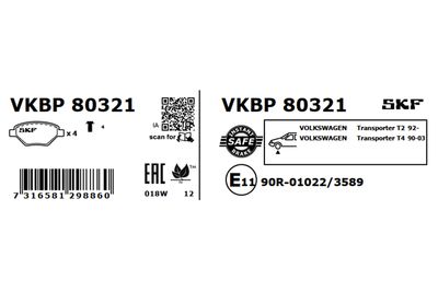 Brake Pad Set, disc brake VKBP 80321