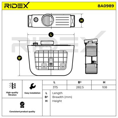 въздушен филтър RIDEX