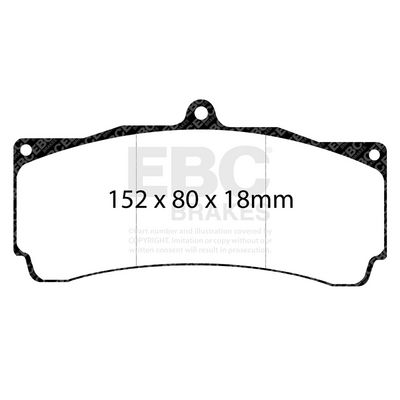 комплект спирачно феродо, дискови спирачки EBC Brakes DP5006SS