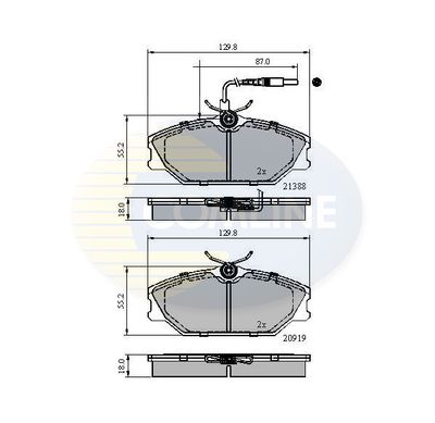 Sada brzdových destiček, kotoučová brzda COMLINE CBP1526