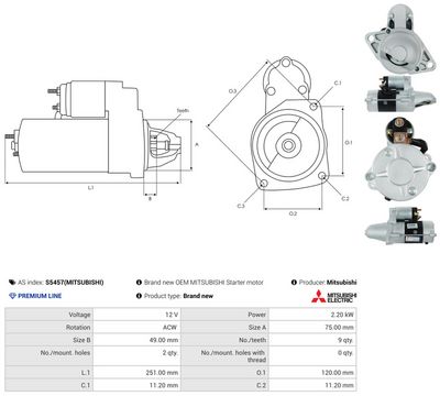 STARTER AS-PL S5457MITSUBISHI 4