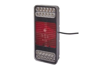 Achterlicht Links (LED, 24V, red/transparant/wit, met indicator, anti-fog licht, achteruitrijlicht, met stoplicht, parkeerlicht, driehoekige reflector) past: SCHMITZ