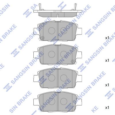 Комплект тормозных колодок, дисковый тормоз Hi-Q SP1555 для TOYOTA PORTE