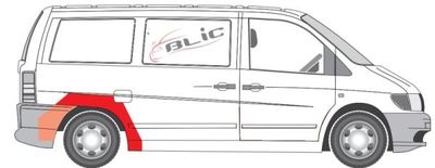 Fender reparatieset Achter Rechts past: MERCEDES VITO / KLASA V W638 02.96-07.03
