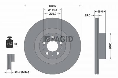 спирачен диск PAGID 56519NHC