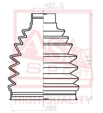 Пыльник, приводной вал ASVA ASBT-RAV3 для TOYOTA ALPHARD