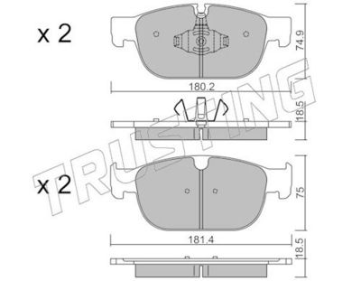 Sada brzdových destiček, kotoučová brzda TRUSTING 1120.0