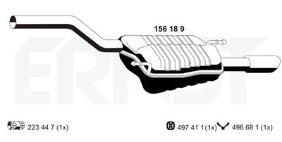 Глушитель выхлопных газов конечный ERNST 156189 для VW PASSAT