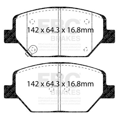 комплект спирачно феродо, дискови спирачки EBC Brakes DP43065R