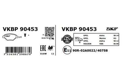 Brake Pad Set, disc brake VKBP 90453