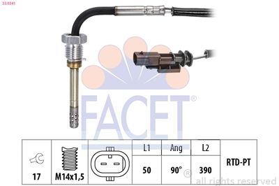 FACET Sensor, Abgastemperatur Made in Italy - OE Equivalent (22.0341)
