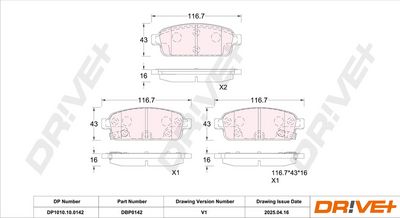 BREMSBELAGSATZ SCHEIBENBREMSE DR!VE+ DP1010100142 5