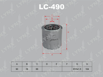 LC-490 LYNXauto Масляный фильтр