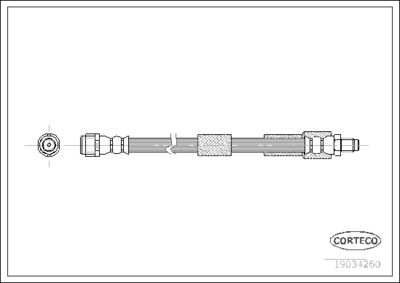 Тормозной шланг CORTECO 19034260 для MERCEDES-BENZ C-CLASS