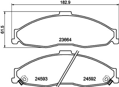Комплект тормозных колодок, дисковый тормоз MINTEX MDB2383 для CHEVROLET CAMARO