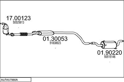 Układ wydechowy MTS ALFA57980A028250