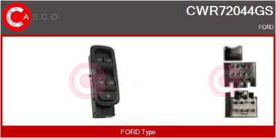 CASCO CWR72044GS Кнопка стеклоподьемника  для FORD  (Форд Екоспорт)