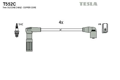 Комплект проводов зажигания TESLA T552C для CITROËN JUMPY