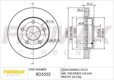 Тормозной диск FREMAX BD-5552 для CHEVROLET BLAZER