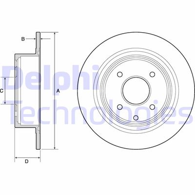 Тормозной диск DELPHI BG4666C для NISSAN CUBE