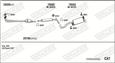 Изпускателна система WALKER VWK003932A
