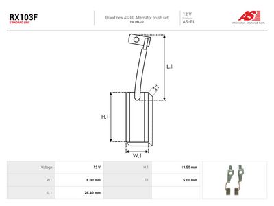 Kullbørste, dynamo AUTOSTARTER RX103F