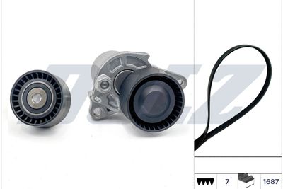 V formos rumbuotas diržas, komplektas