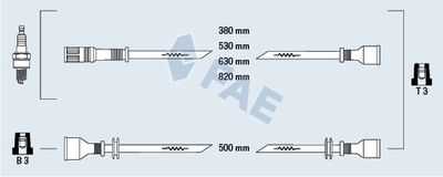 Комплект проводов зажигания FAE 83340 для PEUGEOT J7