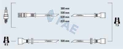 Комплект проводов зажигания FAE 83340 для PEUGEOT J9