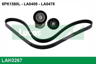 Sada žebrovaných klínových řemenů LUCAS LAK0267