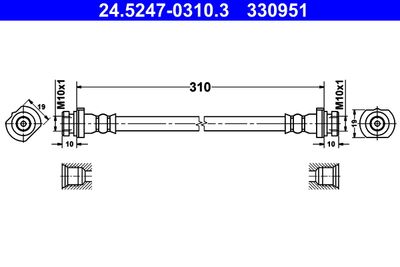 Тормозной шланг ATE 24.5247-0310.3 для NISSAN ALMERA