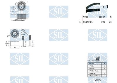 SET POMPA APA + CUREA DINTATA Saleri SIL K1PA922 1