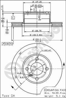 BREMSSCHEIBE BREMBO 09394610 1