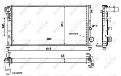Радиатор, охлаждение двигателя WILMINK GROUP WG1723331 для FIAT PANDA
