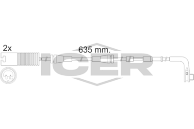 предупредителен контактен сензор, износване на накладките ICER 610474 E C